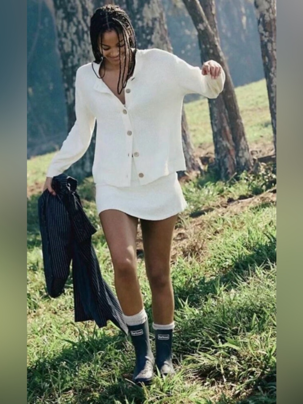 EUC Free People Cream Ameena Sweater Skort Set | Large